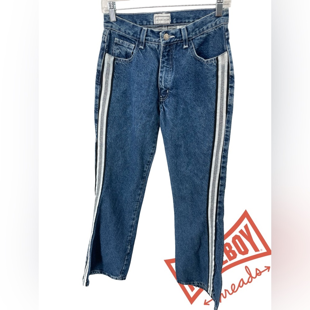 Blueboy Threads Men's Straight Leg Jeans with White Stripes